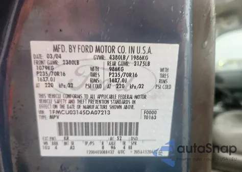 2005 Ford Escape Xlt из США, поврежденный, VIN 1FMCU03145DA07213